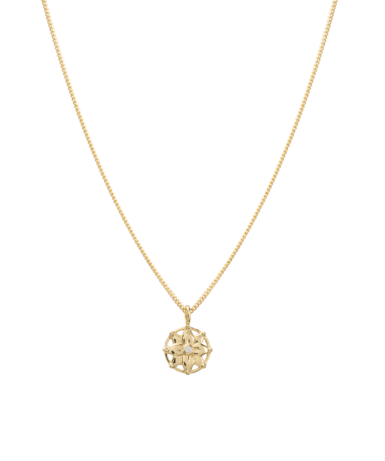 initial coin necklace gold