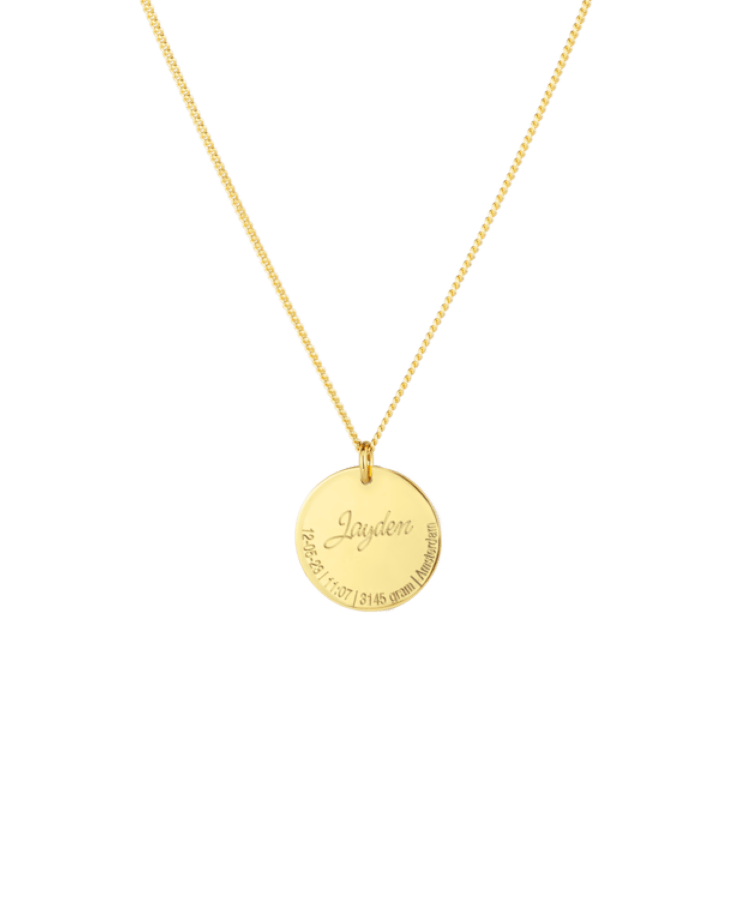 Birth Certificate Coin Kette