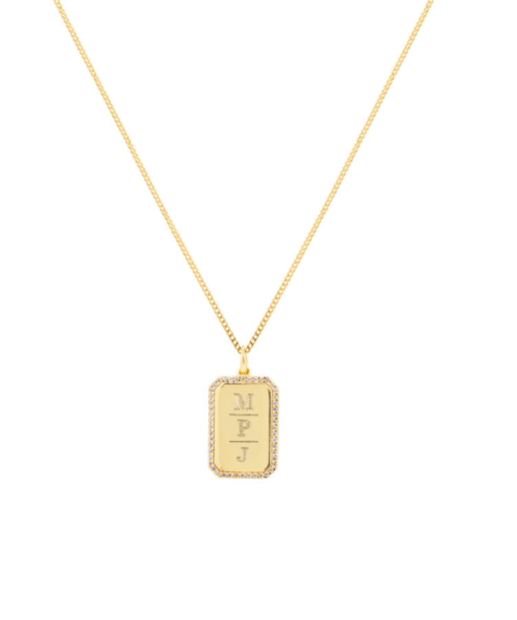 Grand Pavé Initial Tag Necklace