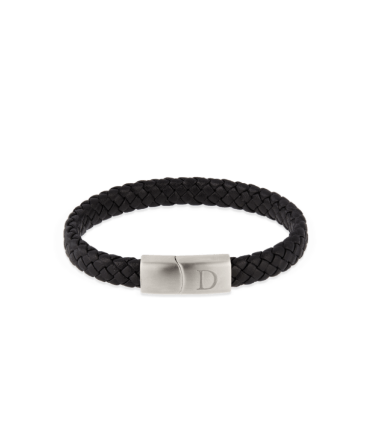 Men Leather Initial Armband