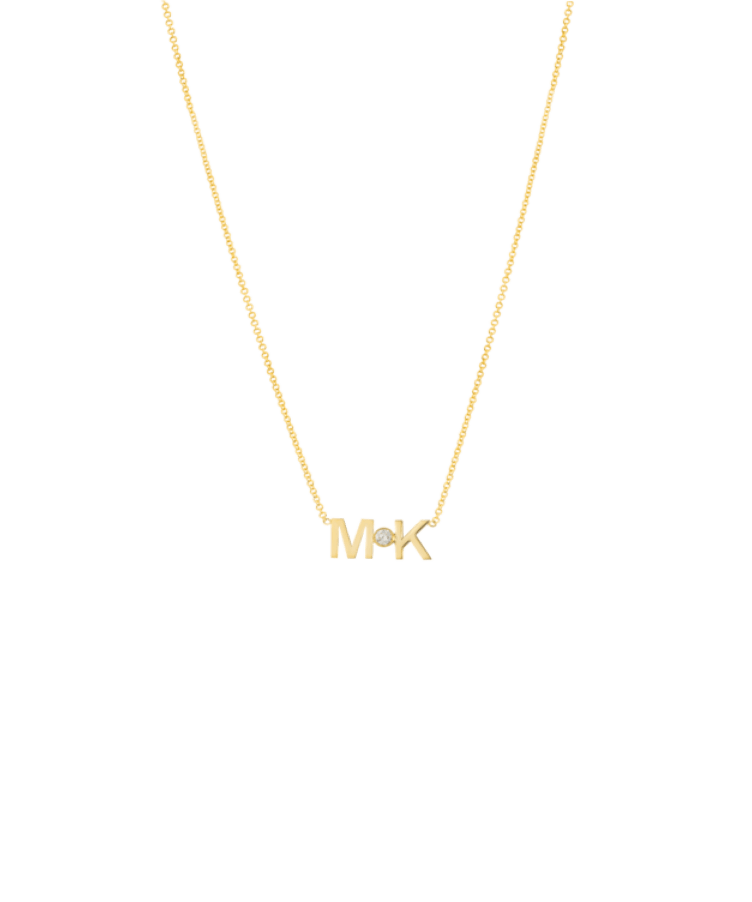 initial coin necklace gold