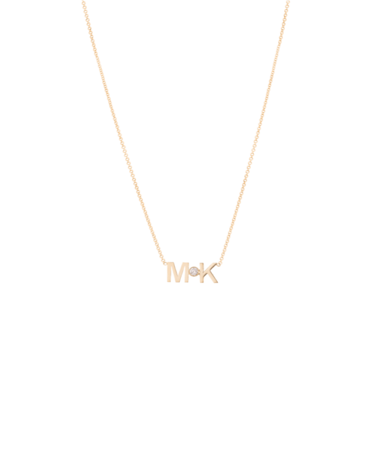 Letters + Diamond Necklace 