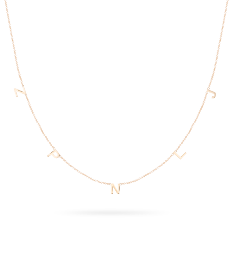 letter necklace gold