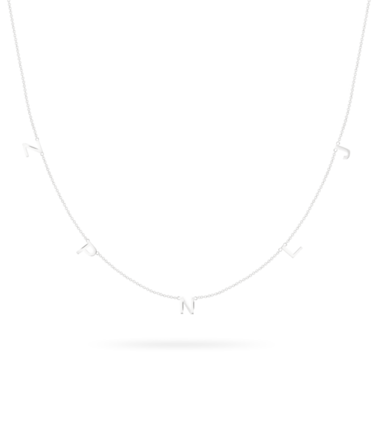 letter necklace goud