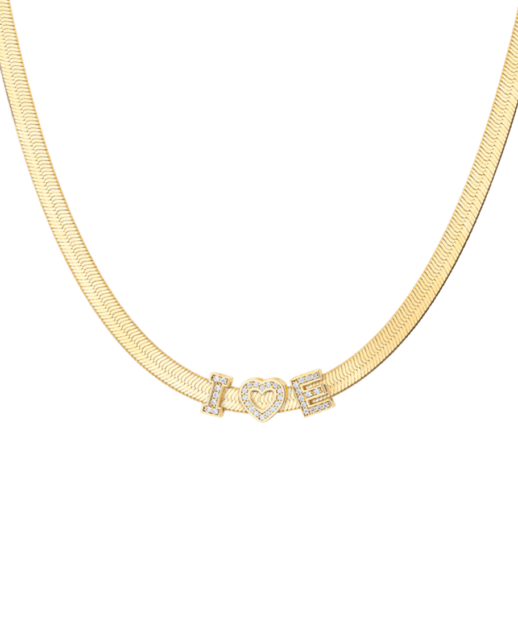 initial coin necklace goud