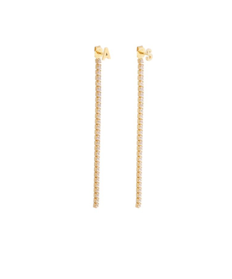 Double Lola Letter Tennis Earrings