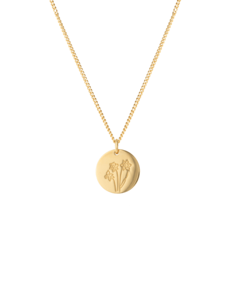 Family Birthflower Bouquet Coin Ketting