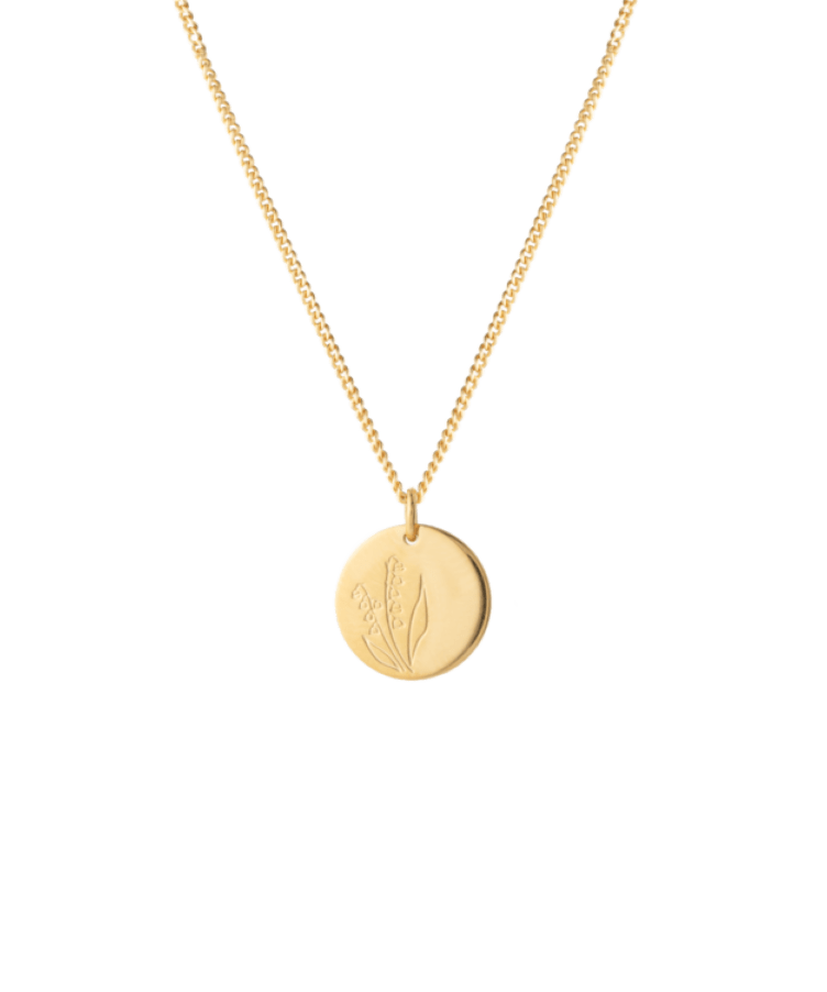 initial coin necklace gold