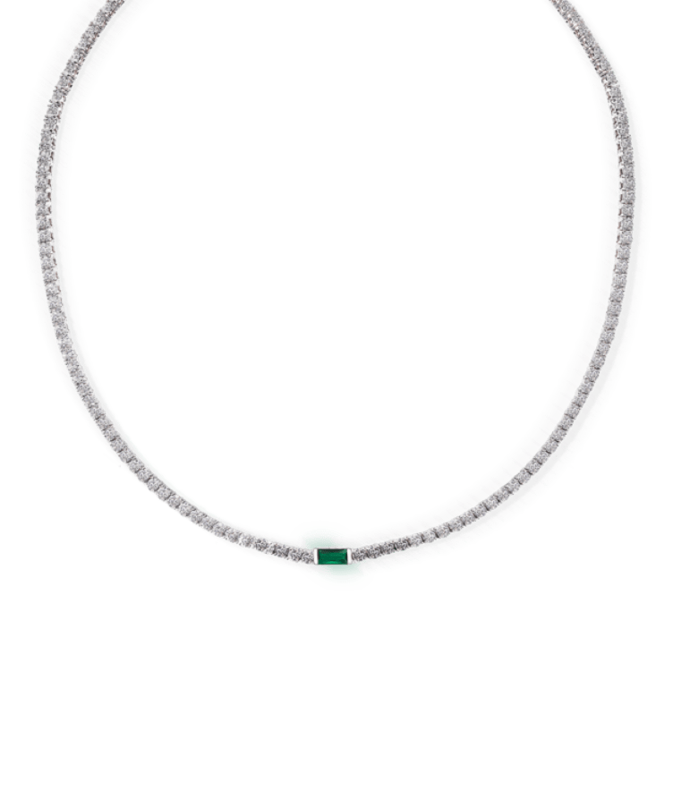 Tennis Single Birthstone Necklace