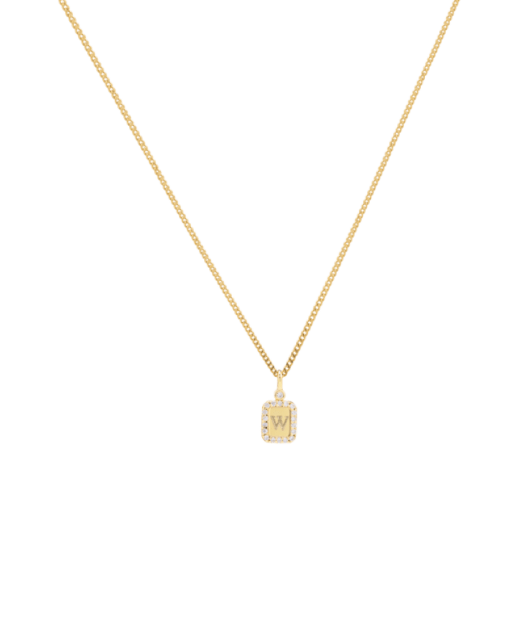 SS24 Grand Pavé Monogram Tag Necklace