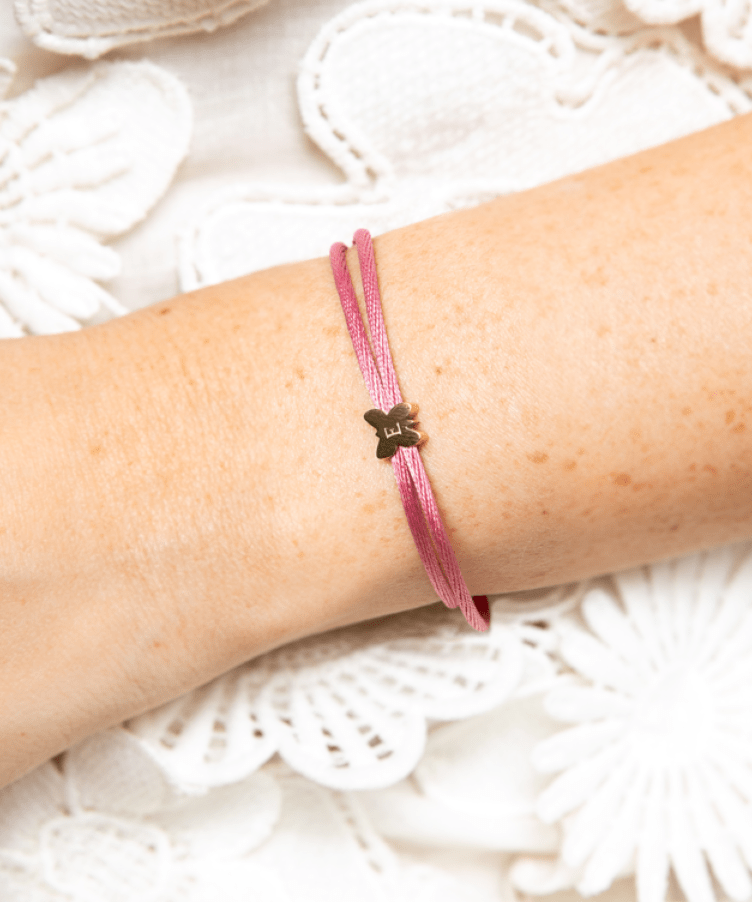 Initial Butterfly Cord Armband