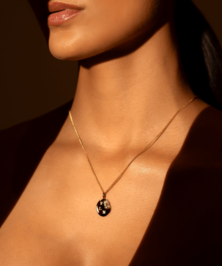 Brilliance Oval Initial Coin Necklace