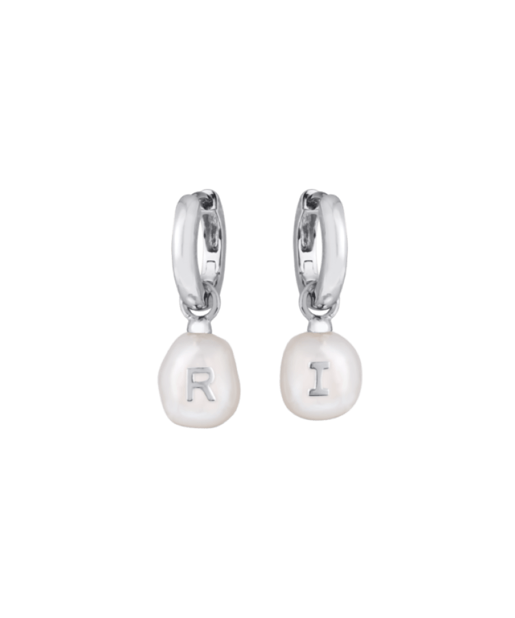 Grace Pearl Letter Earrings