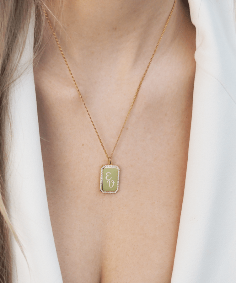 SS24 Grand Pavé Monogram Tag Kette