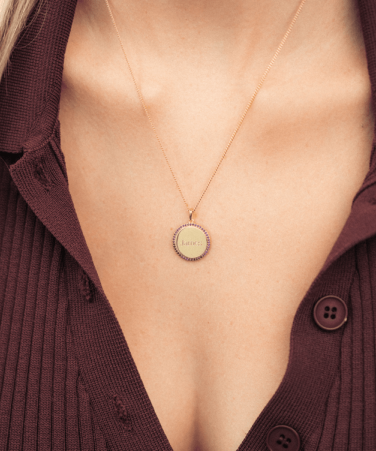 Pavé Birthstone Coin Ketting