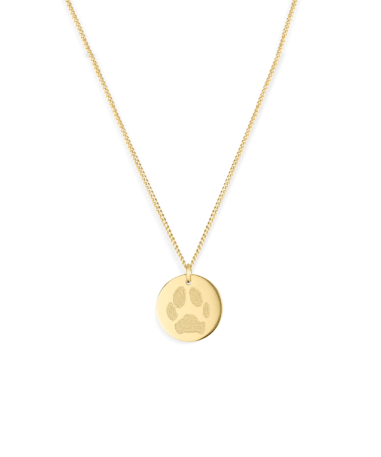 Pfotenabdruck Münze Kette Gold