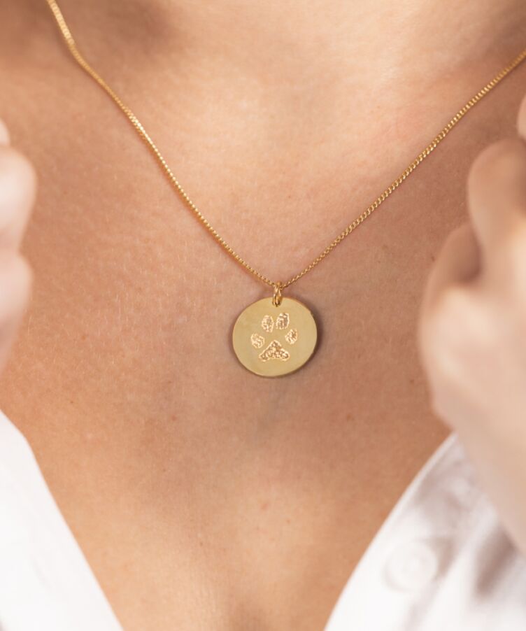 Paw Print Coin Necklace