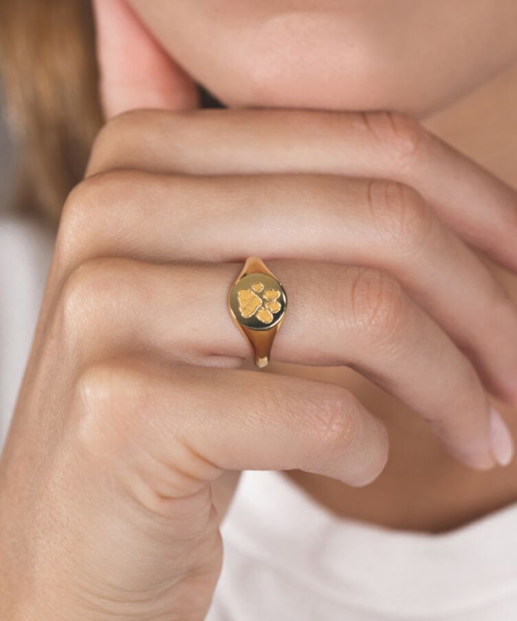 Paw Print Signet Ring