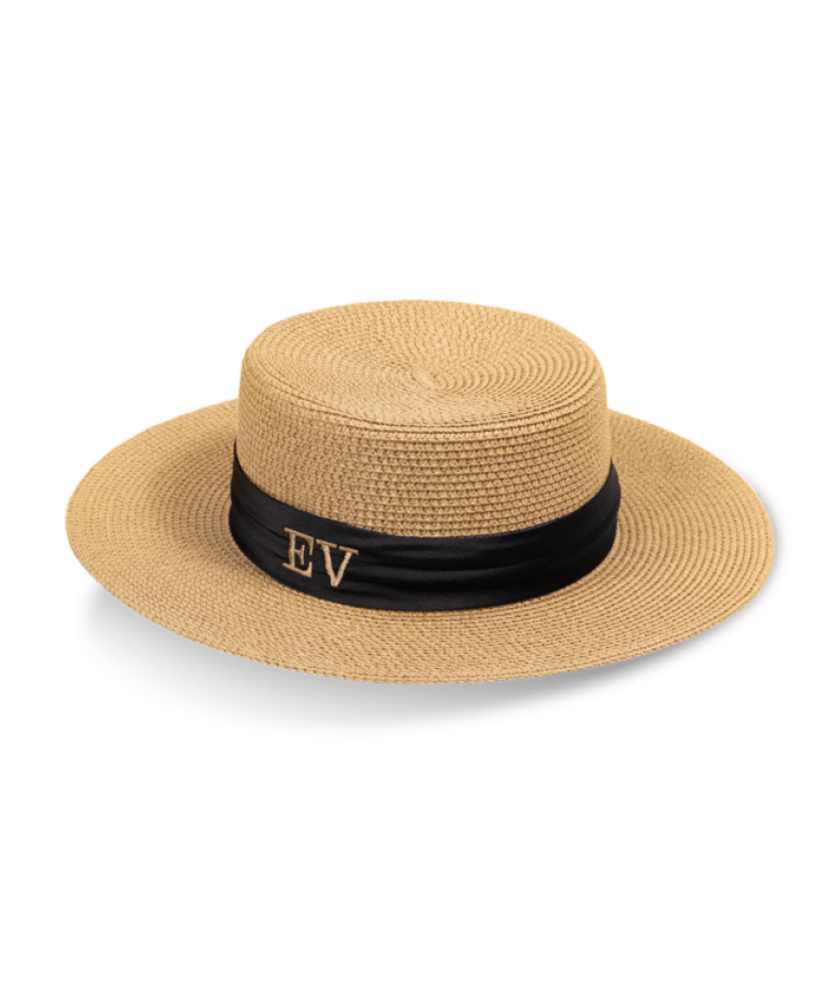 Embroidery Initial Straw Hat