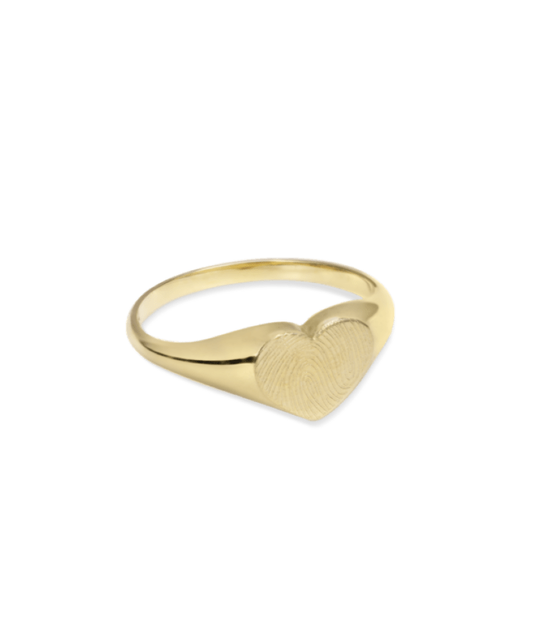 Fingerprint Heart Signet Ring