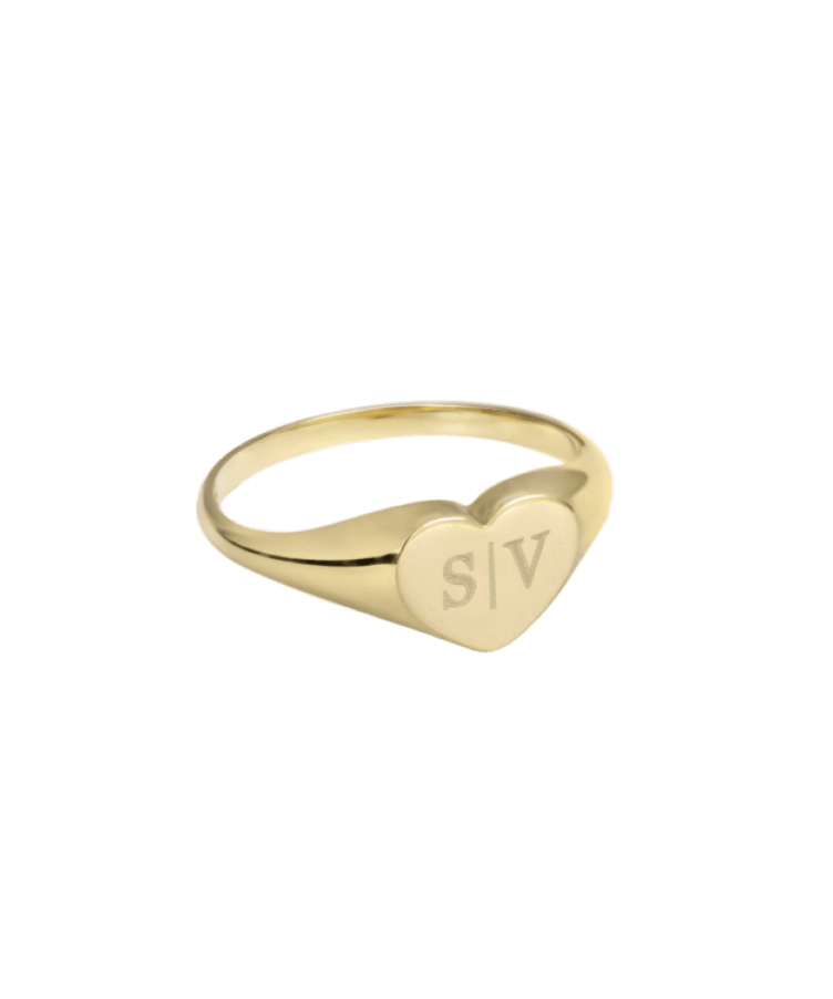 SS24 Initial Heart Signet Ring