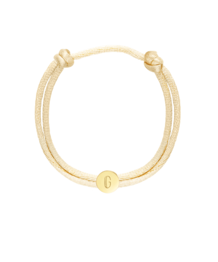 Kids Initial Disc Cord Bracelet