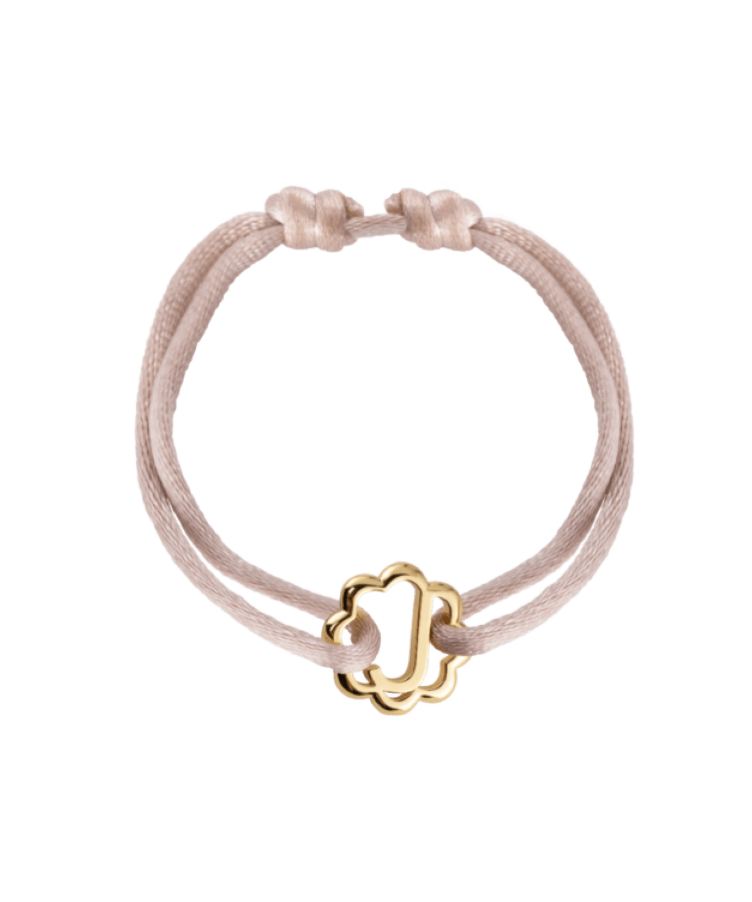 Rosette Initial Cord Armband