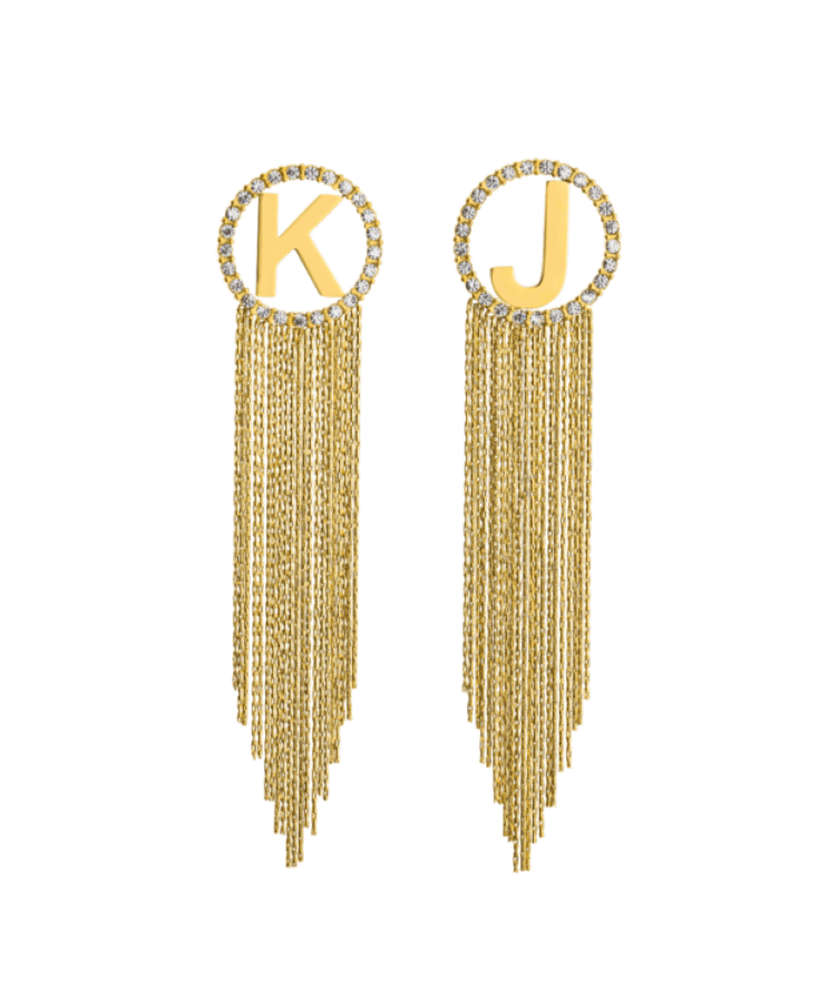 Serena Sparkle Letter Earrings
