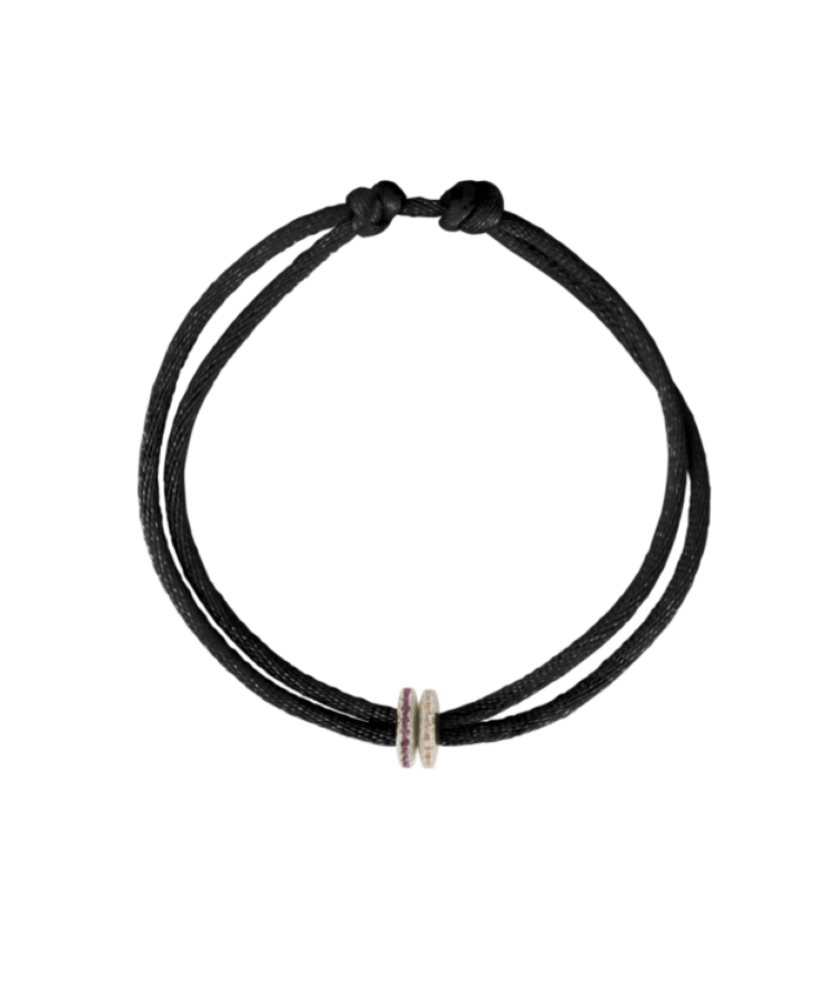Birthstone Disc Cord Armband