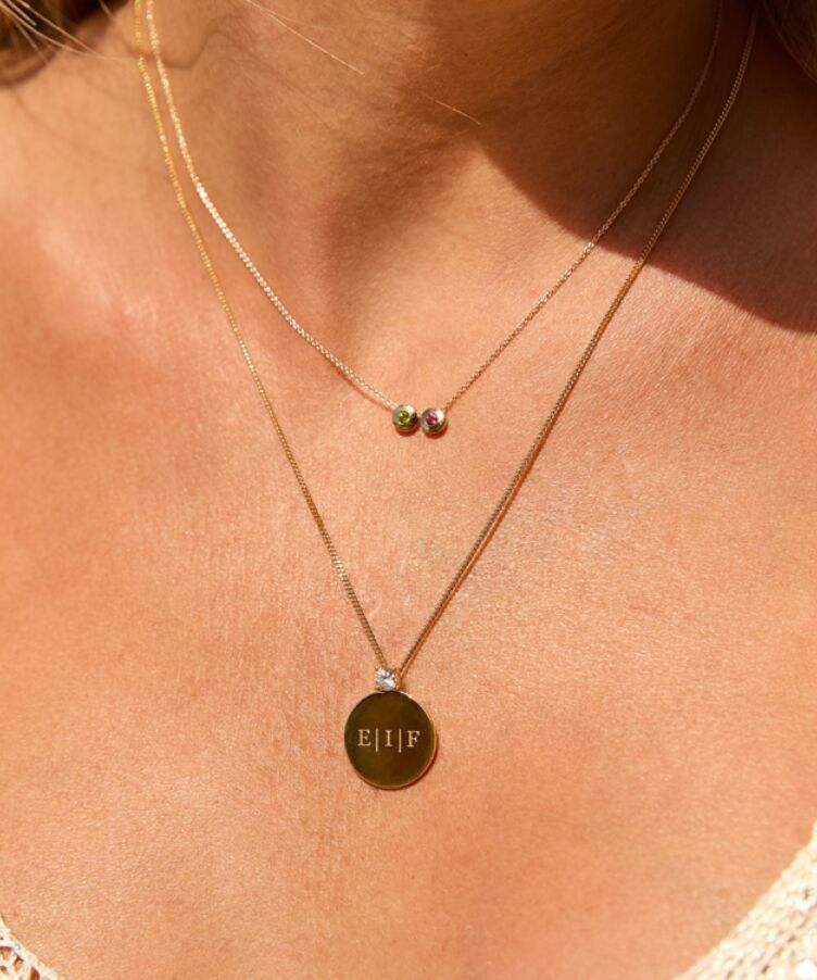 Solid Gold Birthstone Necklace