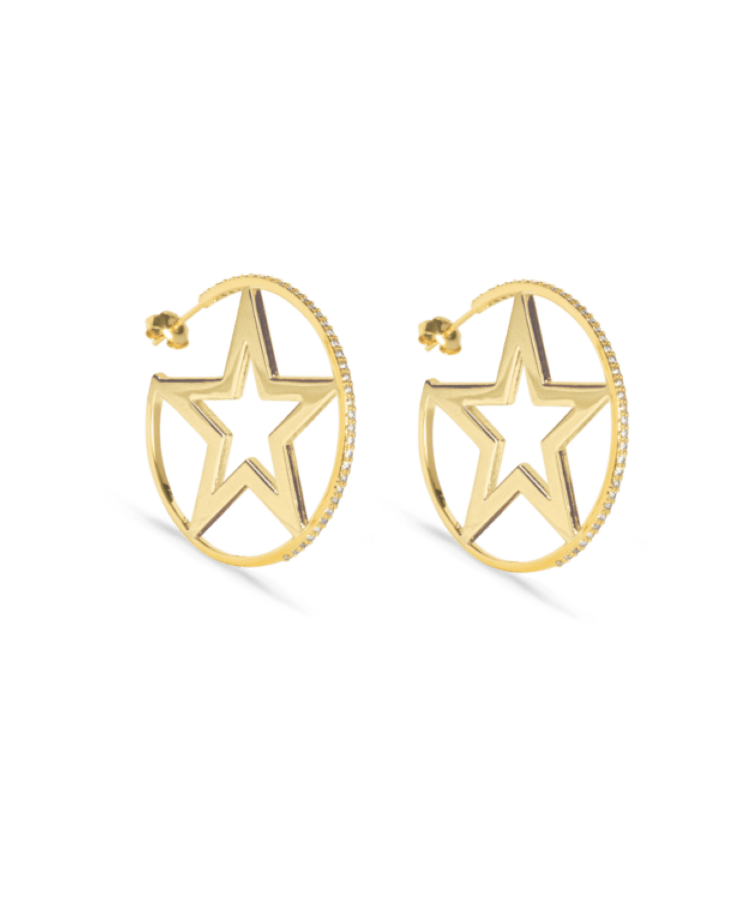 Star Hoop Earrings