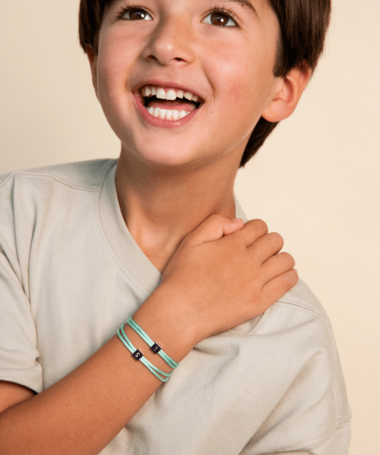 Kids Initial Cube Cord Armband