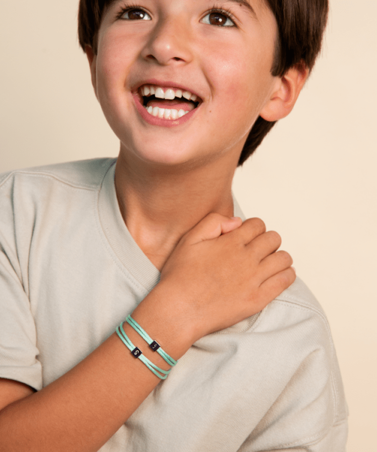 Kids Initial Cube Cord Bracelet