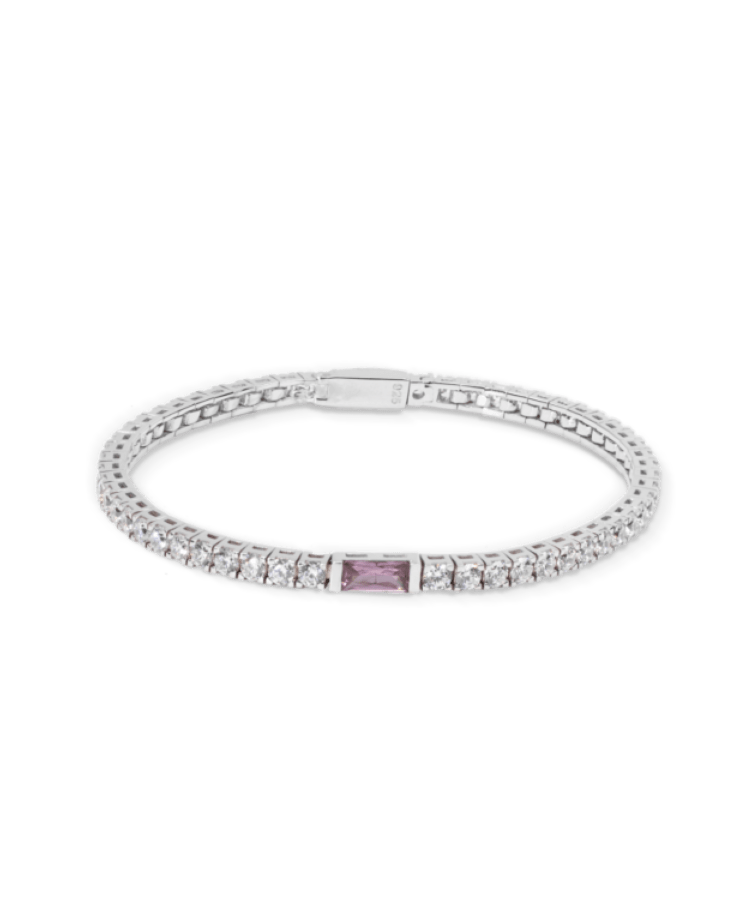 Tennis Single Birthstone Bracelet