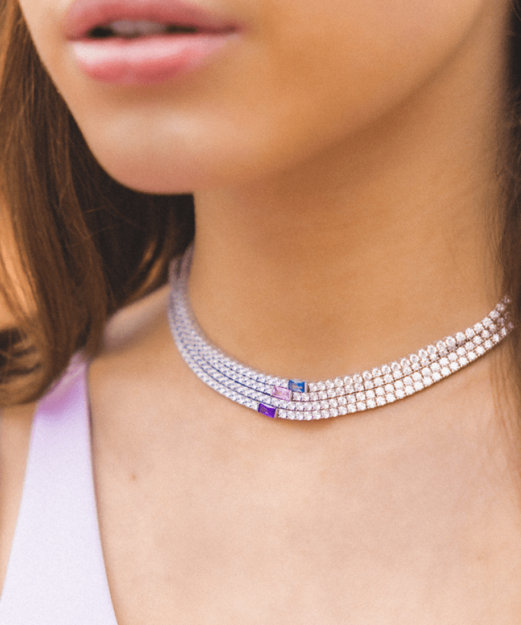 Tennis Single Birthstone Ketting