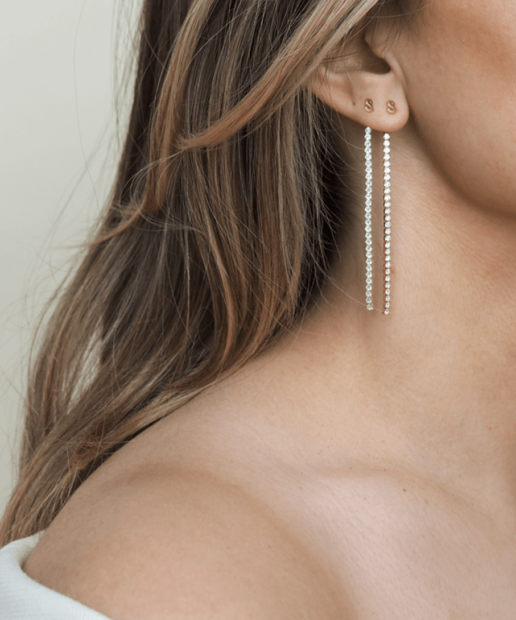 Double Lola Letter Tennis Earrings