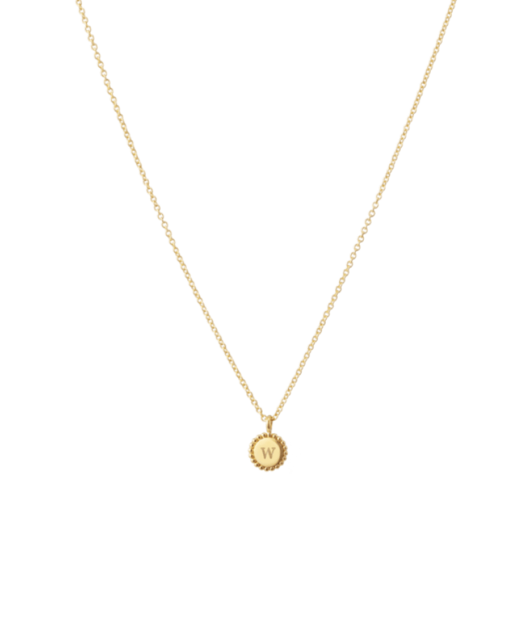 Bubble Initial Coin Necklace