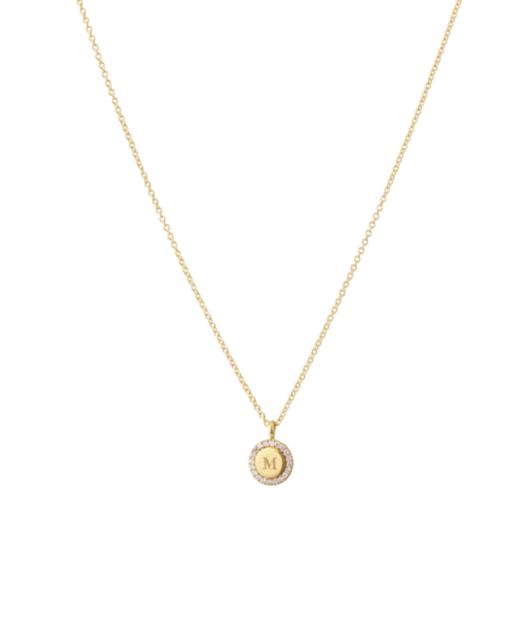 Bubble Initial Coin Necklace