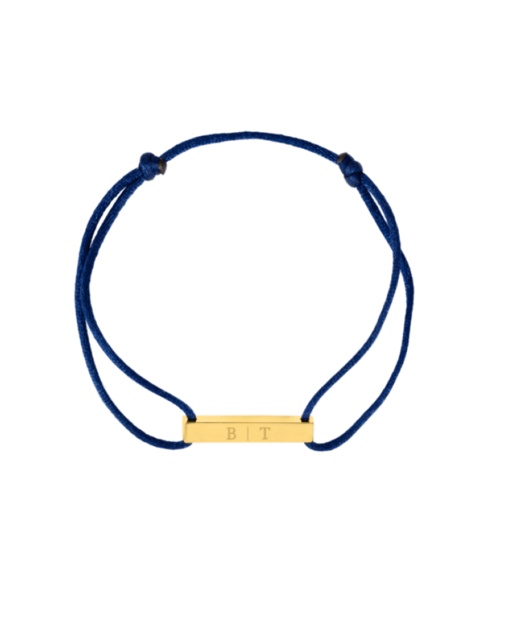 Men Initial Bar Cord Bracelet