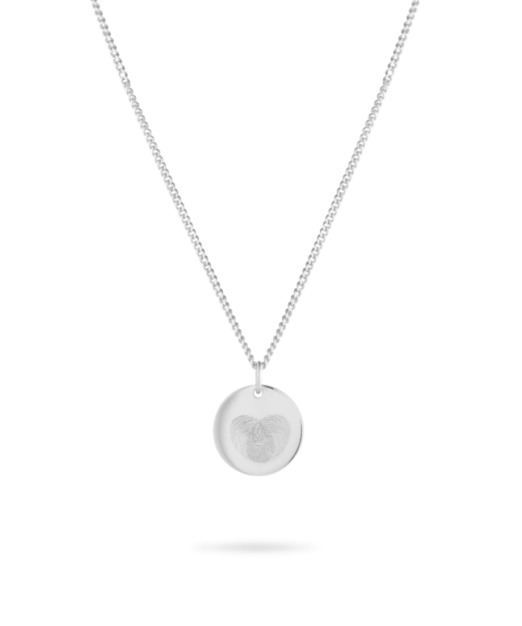 Fingerprint Coin Necklace