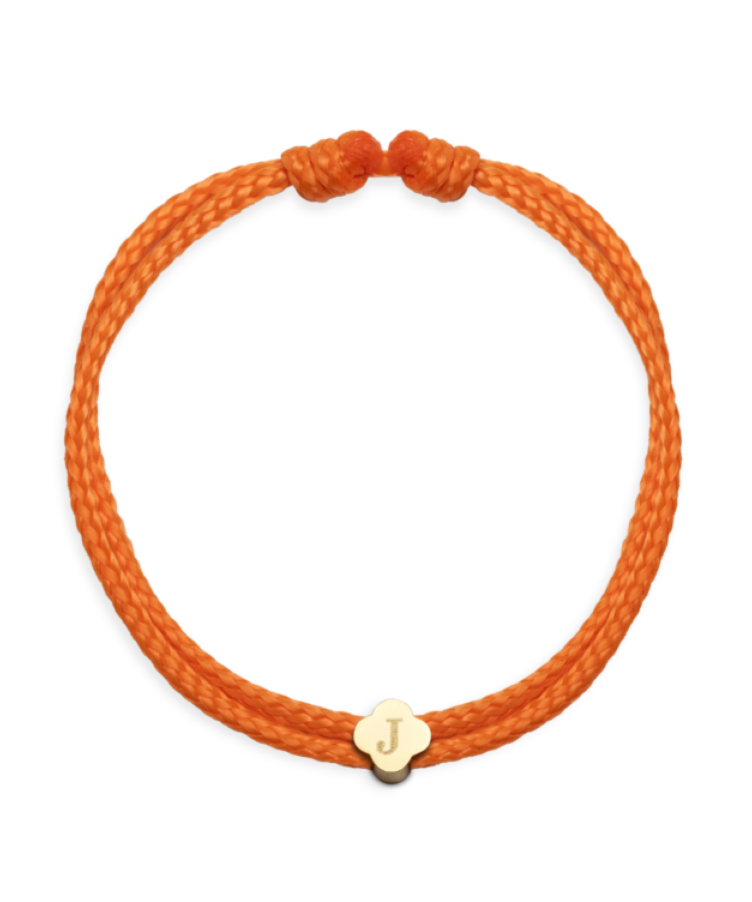 Herren Lucky Kleeblatt Initial Kordel Armband