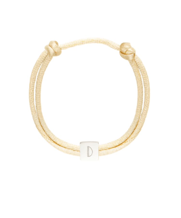 Kids Initial Cube Cord Armband