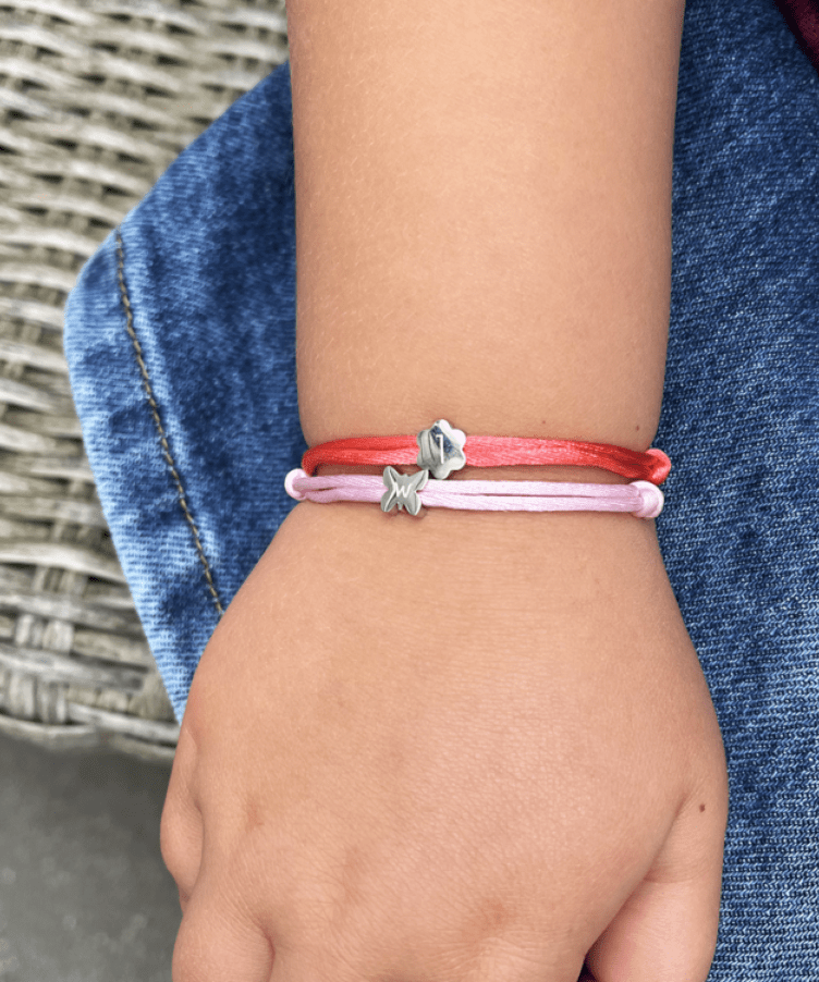 Kids Initial Butterfly Cord Bracelet