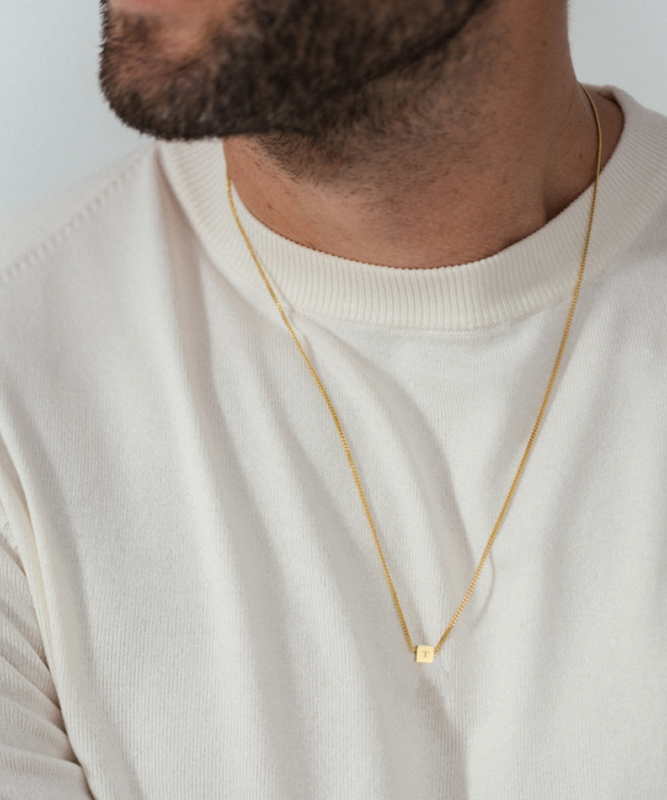 Herren Tiny Würfel Initialen Kette