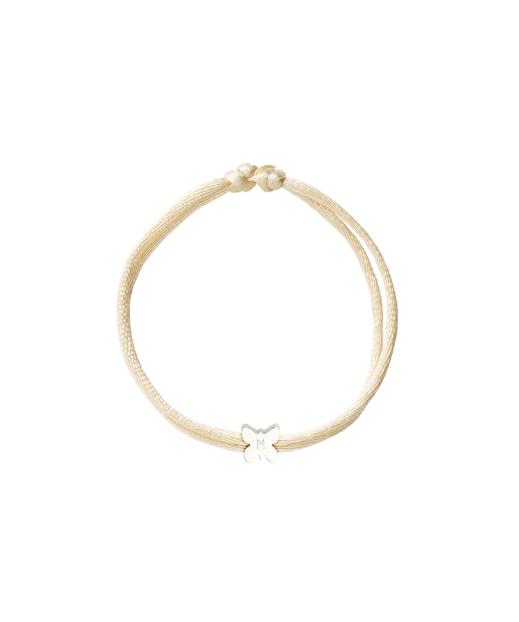 Initial Butterfly Cord Armband