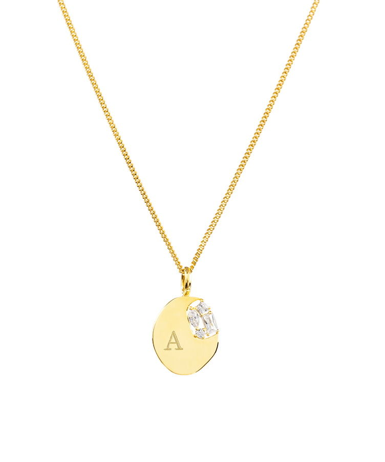 Brilliance Oval Initial Coin Necklace