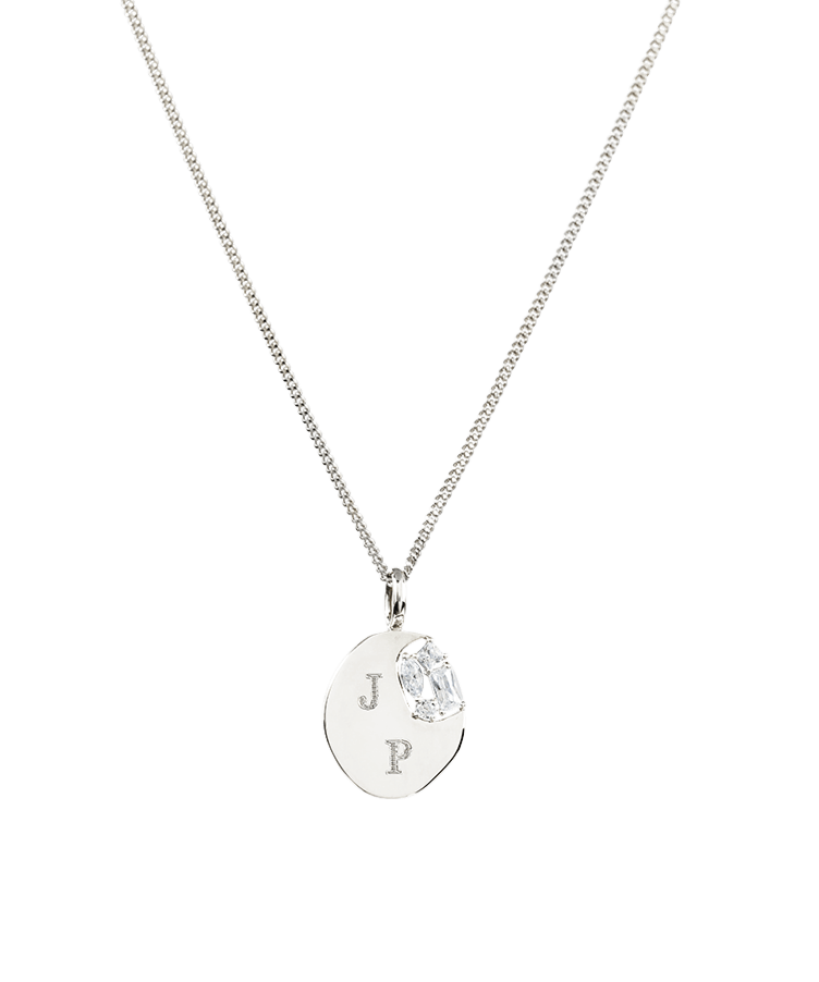 Brilliance Oval Initial Coin Necklace