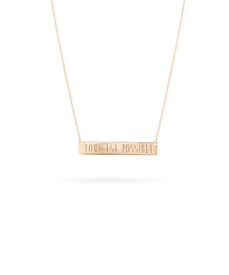 bar necklace goud