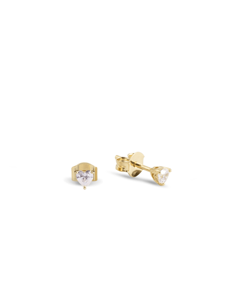 Classic Solid Gold Heart studs