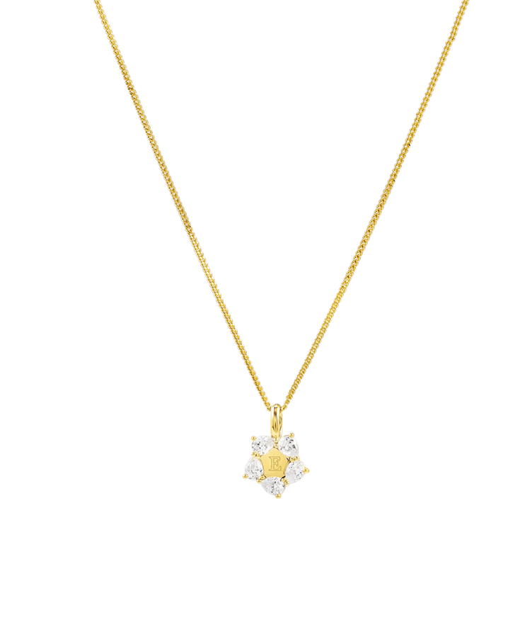 Dazzling Halo Initial Necklace